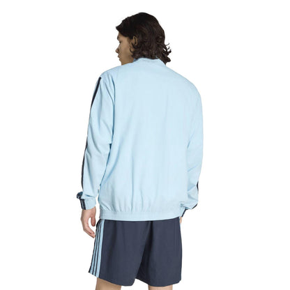 Ice Blue-Night - Back - Adidas Mens Stripes Tracksuit Top