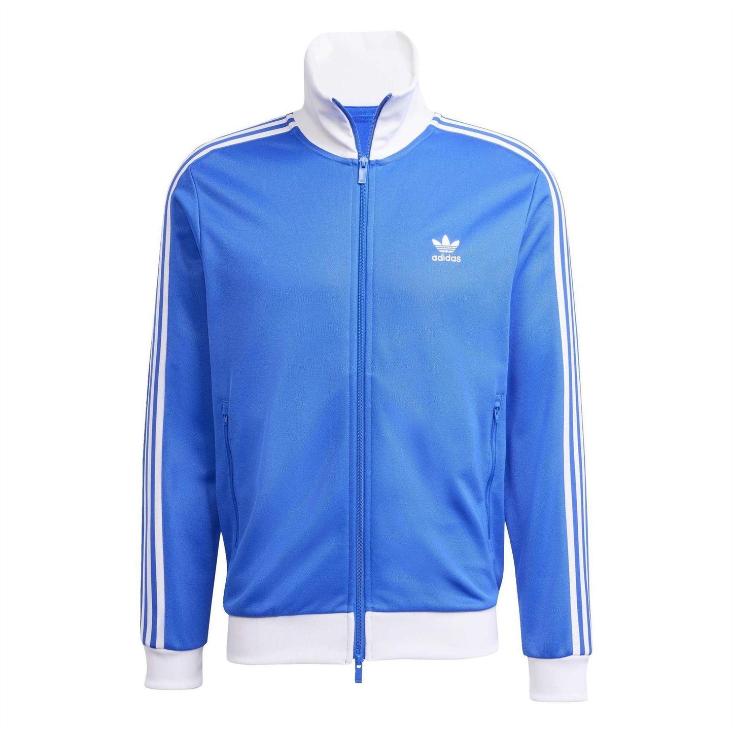 Blue-White - Front - Adidas Mens Adicolor Classics Embroidered Slim Track Top