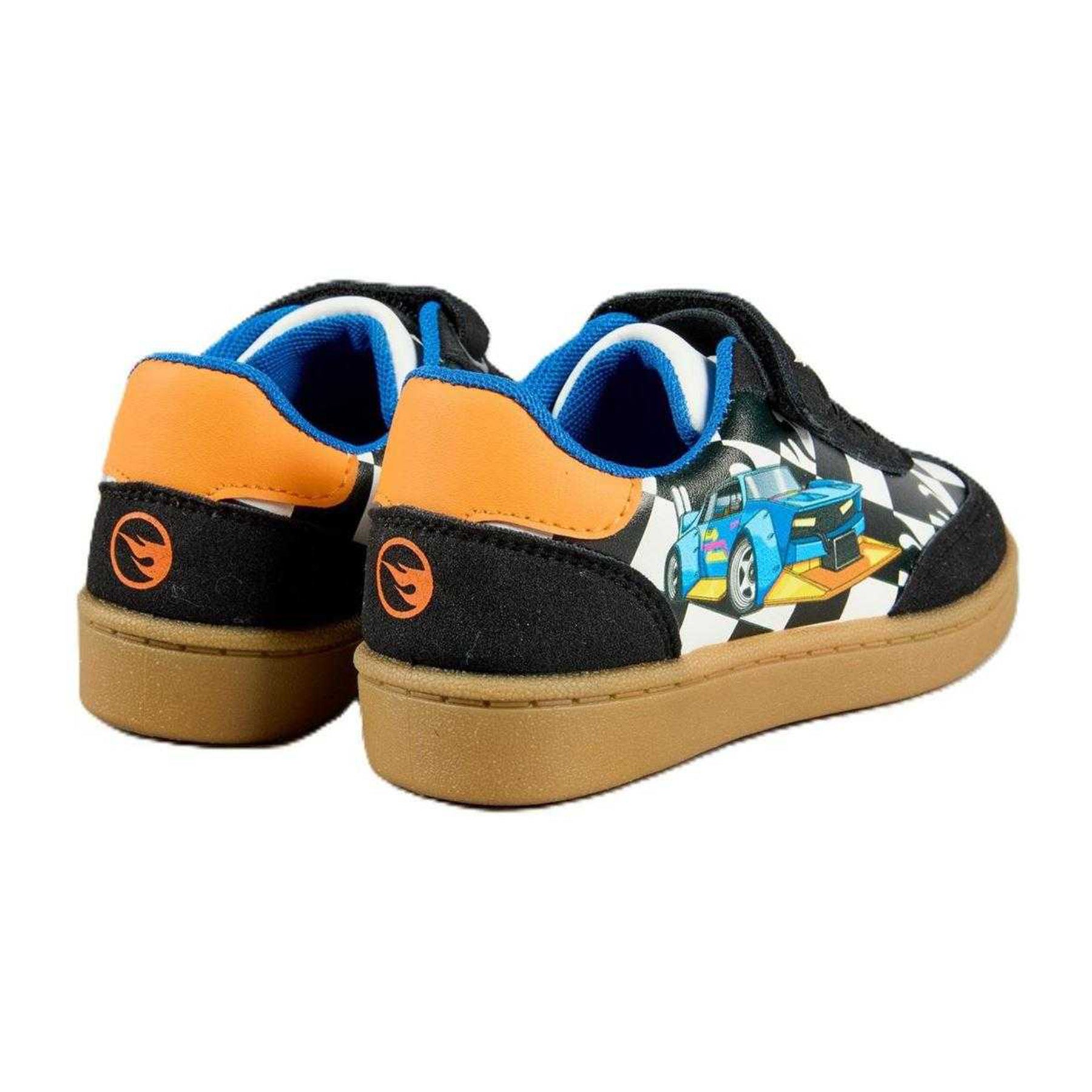 Black - Back - Hot Wheels Childrens-Kids Suede Trainers