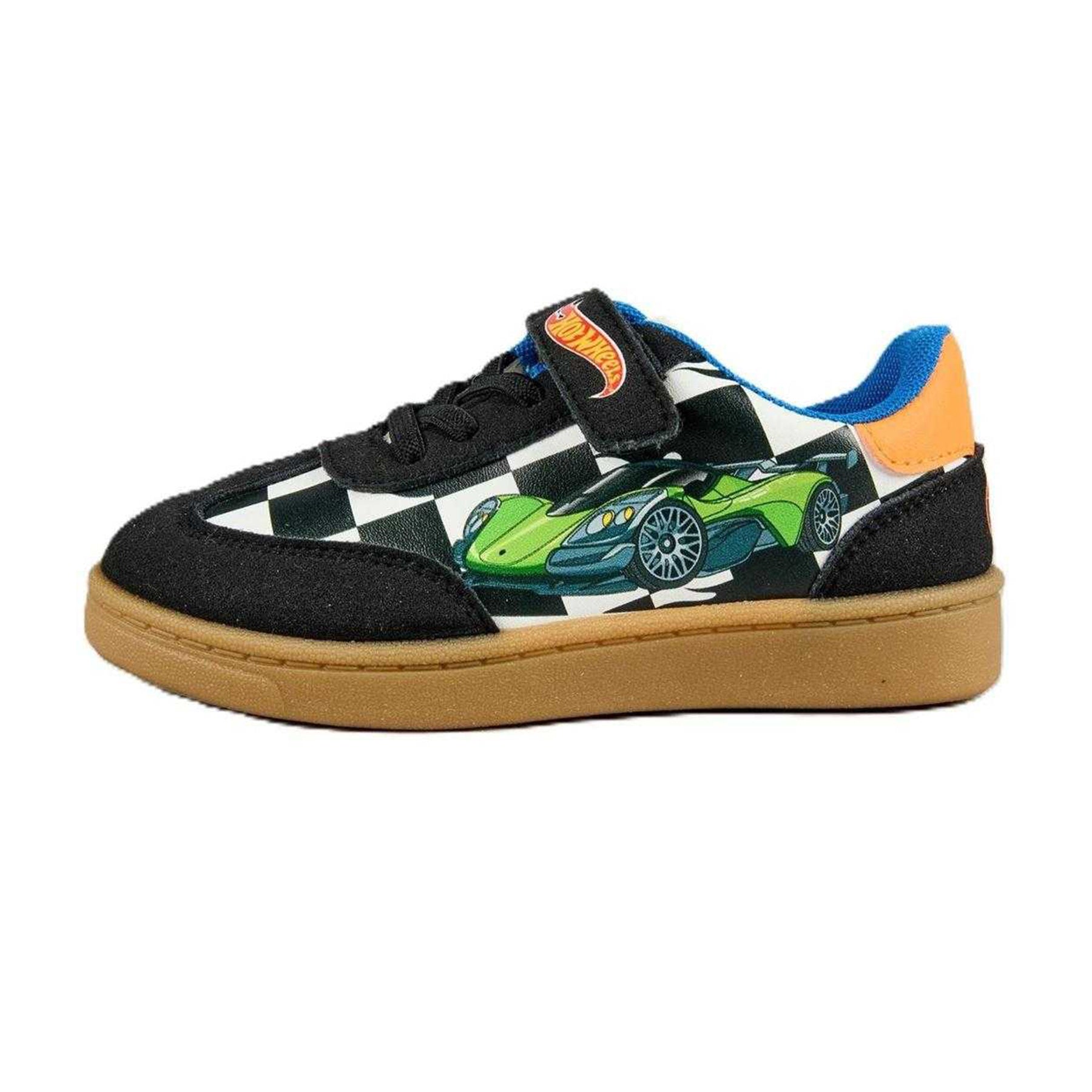 Black - Side - Hot Wheels Childrens-Kids Suede Trainers