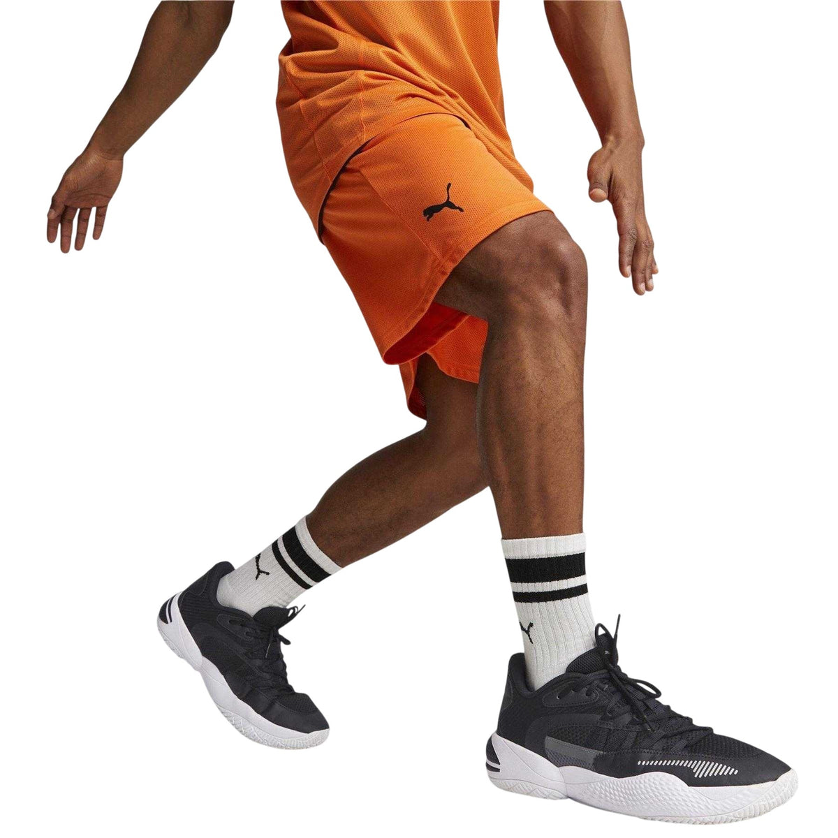 Orange - Side - Puma Mens Team Basketball Shorts