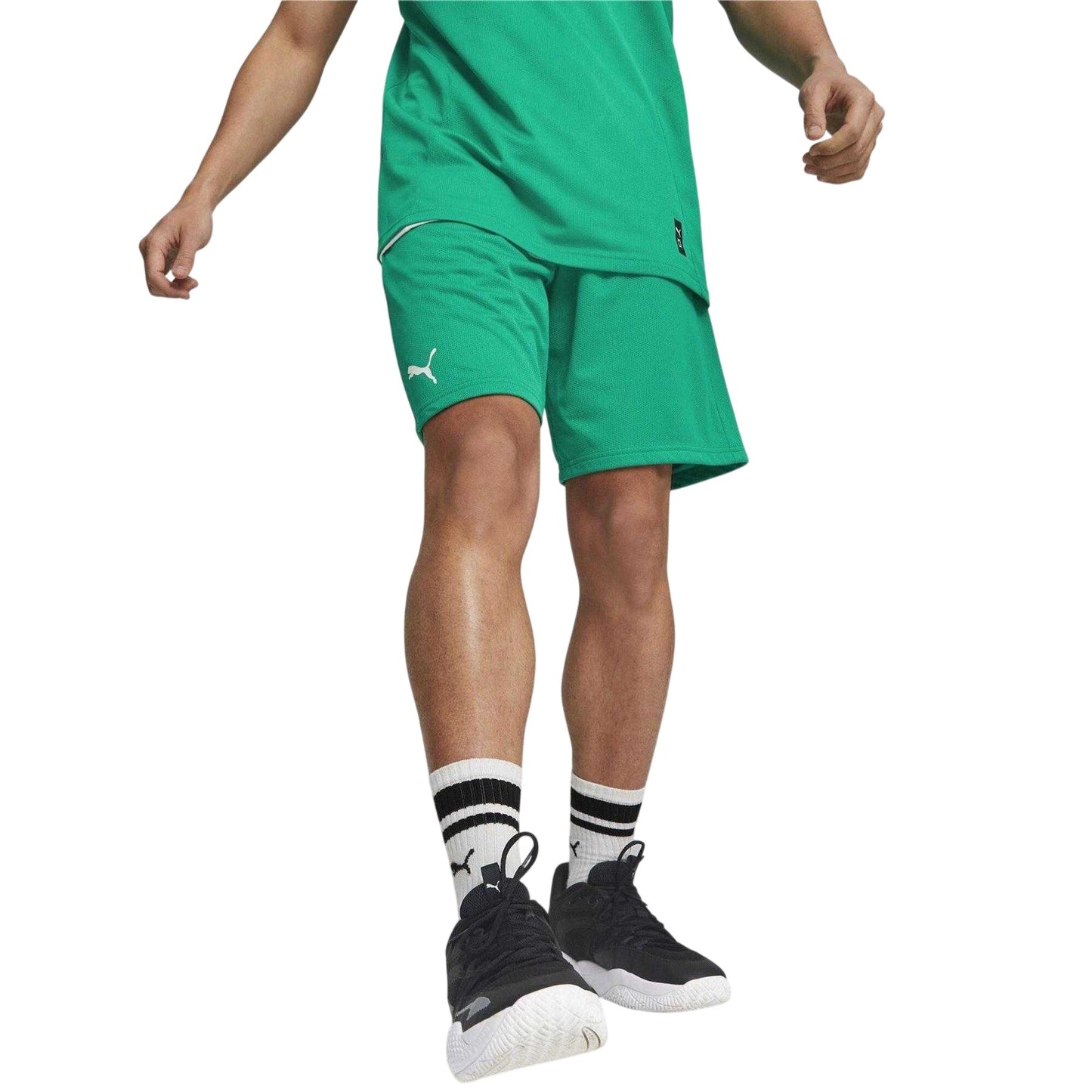 Pepper Green - Side - Puma Mens Team Basketball Shorts