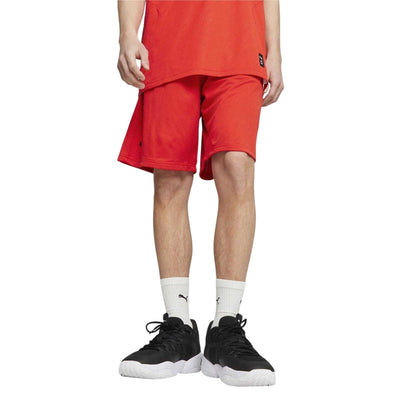 Red - Side - Puma Mens Team Basketball Shorts