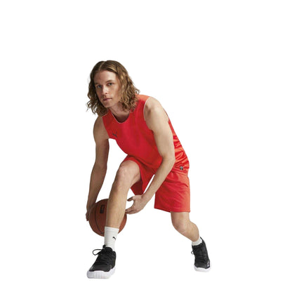 Red - Pack Shot - Puma Mens Team Basketball Shorts