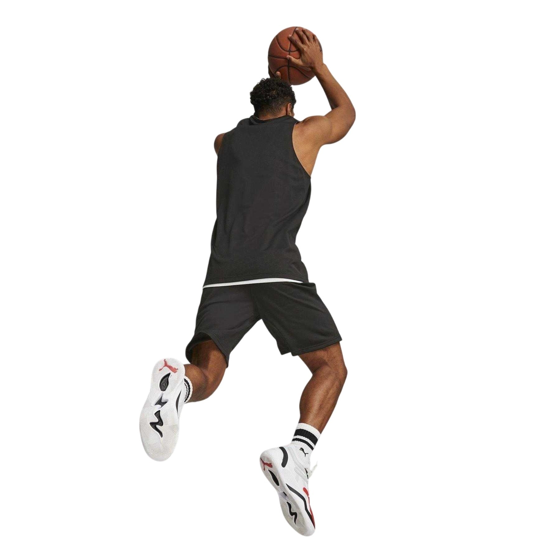 Black - Pack Shot - Puma Mens Team Basketball Shorts
