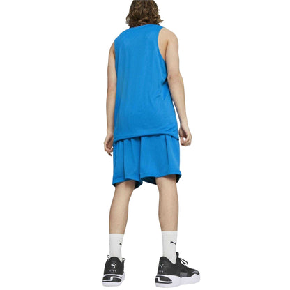 Electric Blue - Pack Shot - Puma Mens Team Basketball Shorts