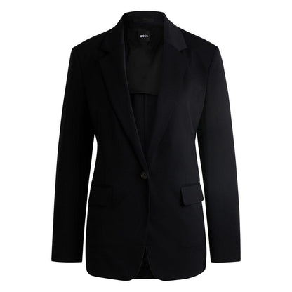 Black - Front - Boss Womens-Ladies Jupa Relaxed Fit Jacket
