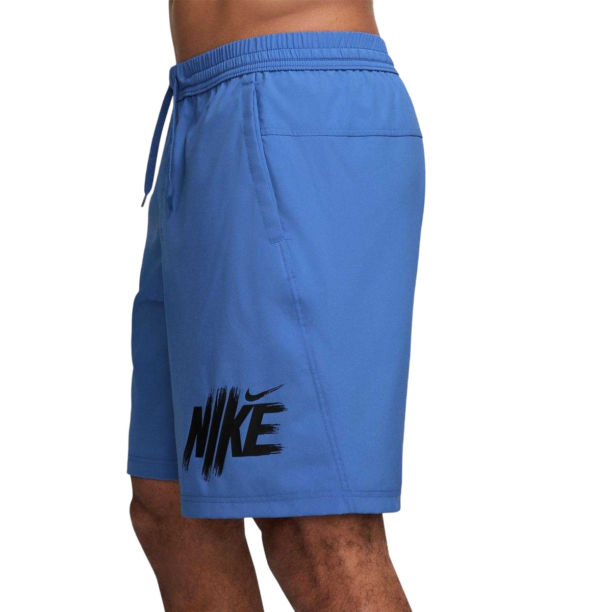 Blue-Black - Side - Nike Mens Dri-FIT Graphic Print Shorts