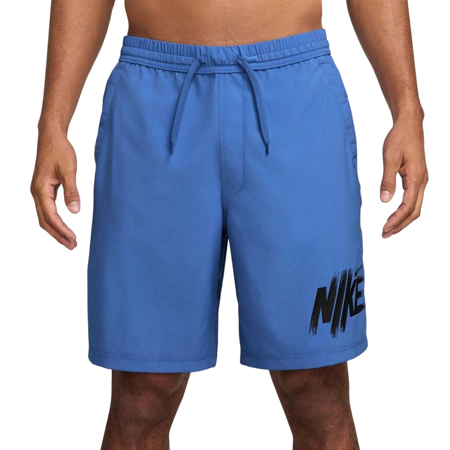 Blue-Black - Front - Nike Mens Dri-FIT Graphic Print Shorts