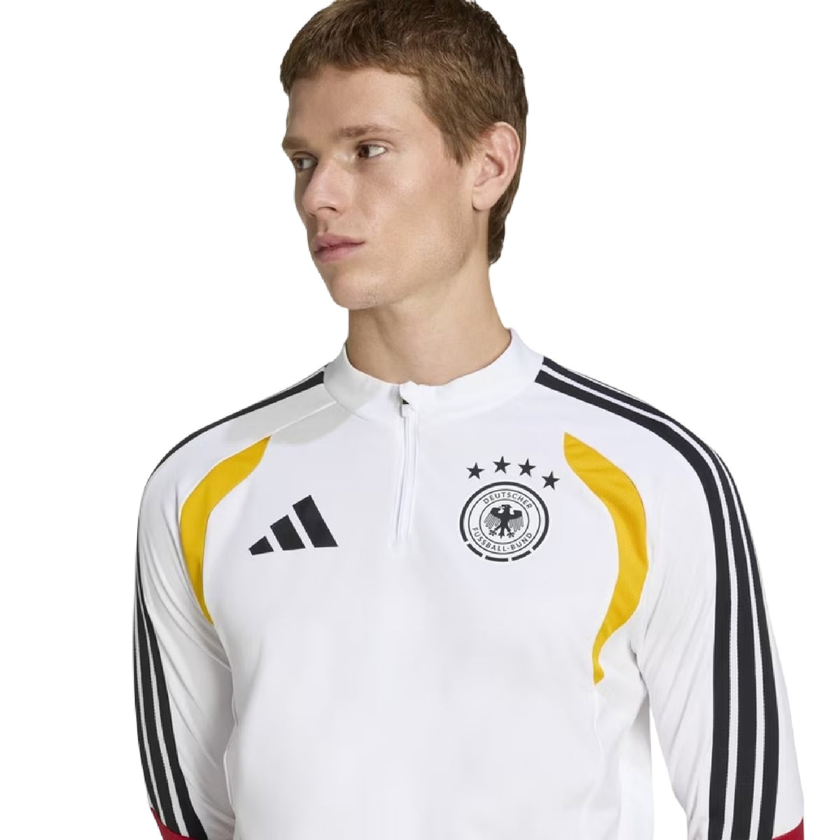 White-Black - Side - Adidas Mens Tiro 26 Pro Germany Slim Training Top