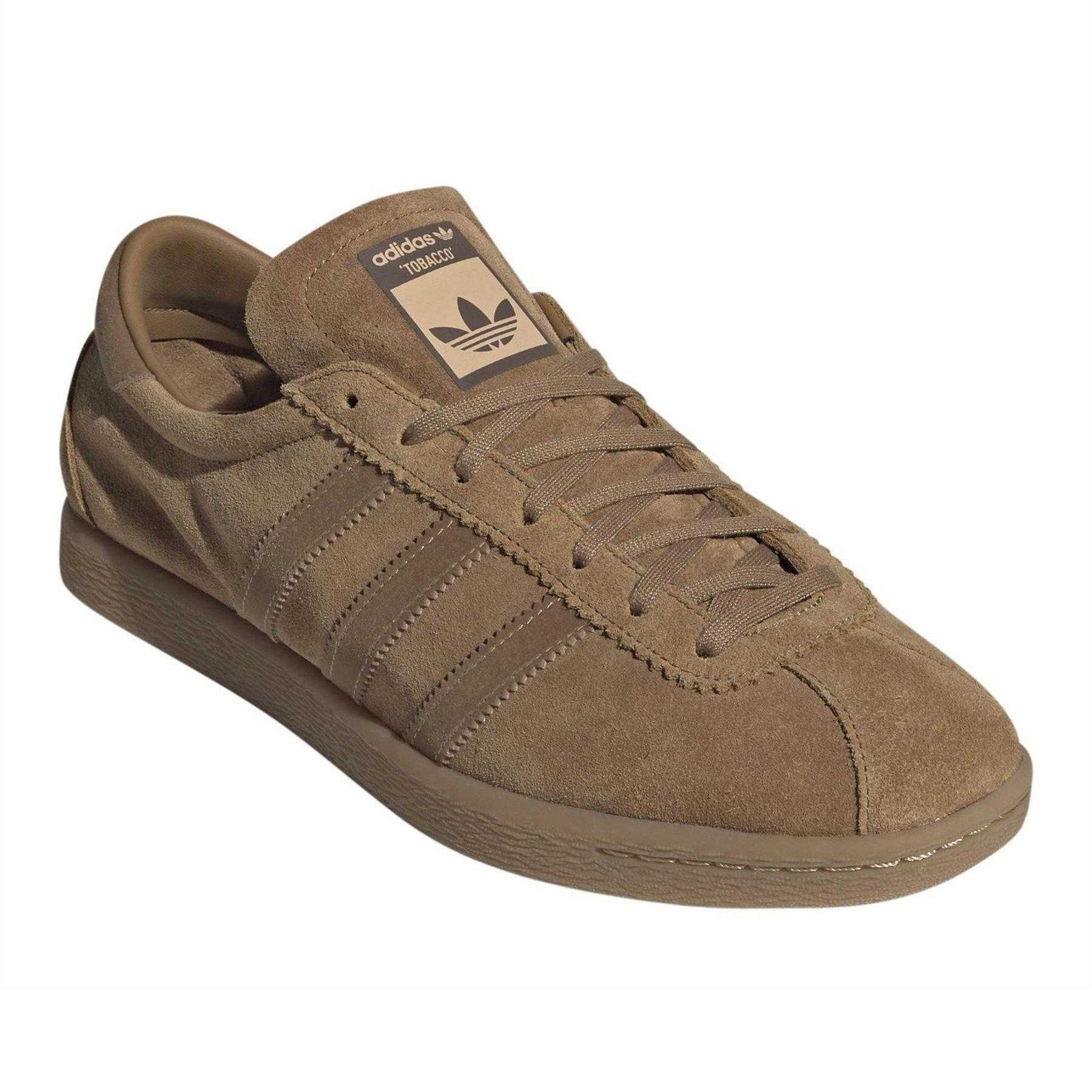 Brown - Pack Shot - Adidas Mens Originals Tabacco Stripe Suede Trainers