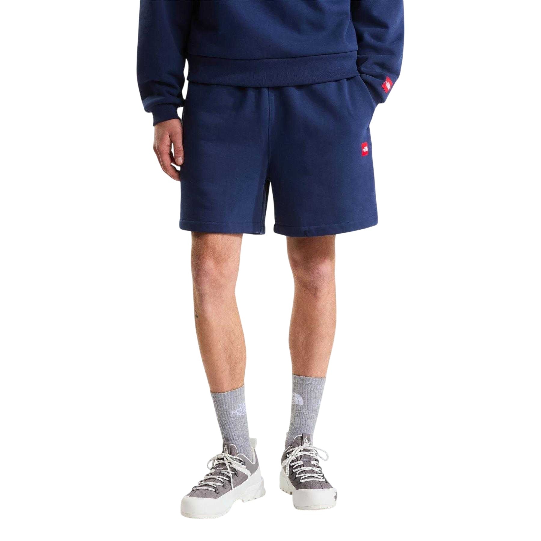 Navy - Side - The North Face Mens Fleece Box Logo Shorts