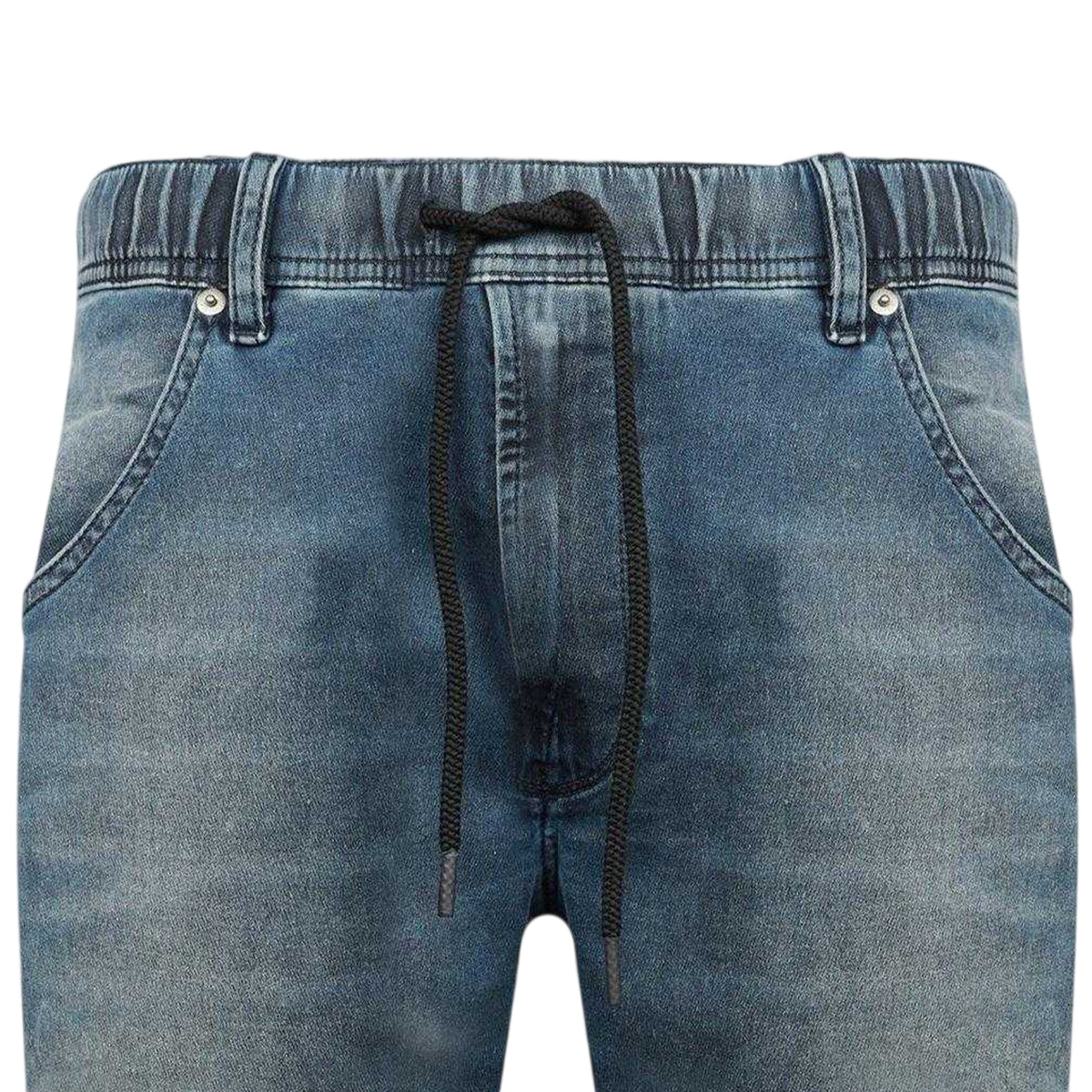Blue Denim - Side - Diesel Mens Krooley Cotton Blend Shorts