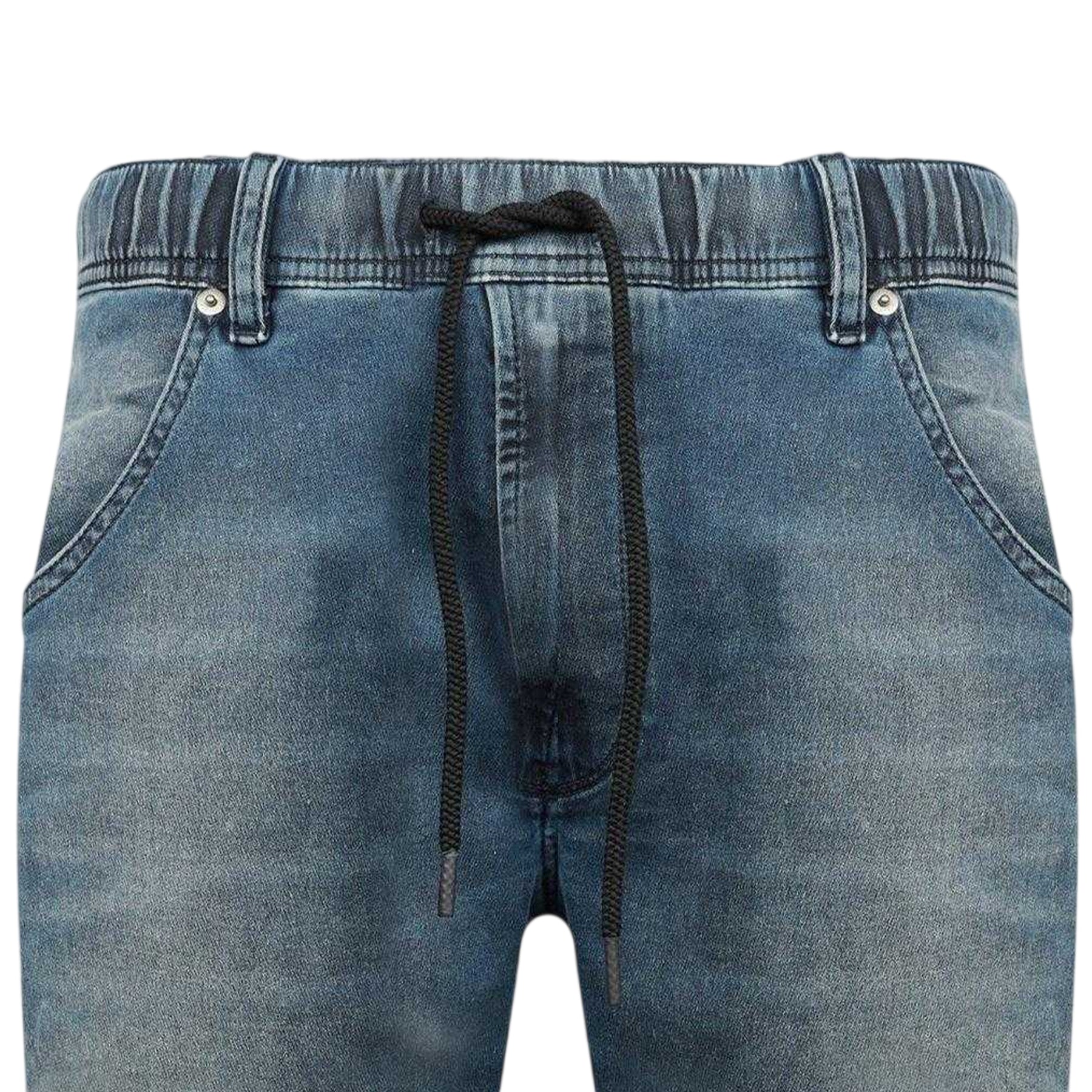 Blue Denim - Side - Diesel Mens Krooley Cotton Blend Shorts