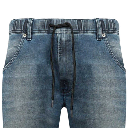 Blue Denim - Side - Diesel Mens Krooley Cotton Blend Shorts