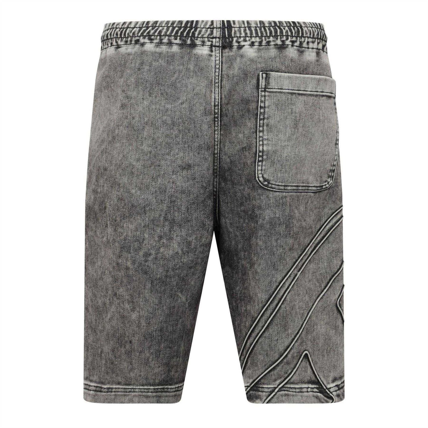 Black-Grey - Back - Diesel Mens Enny Denim Shorts