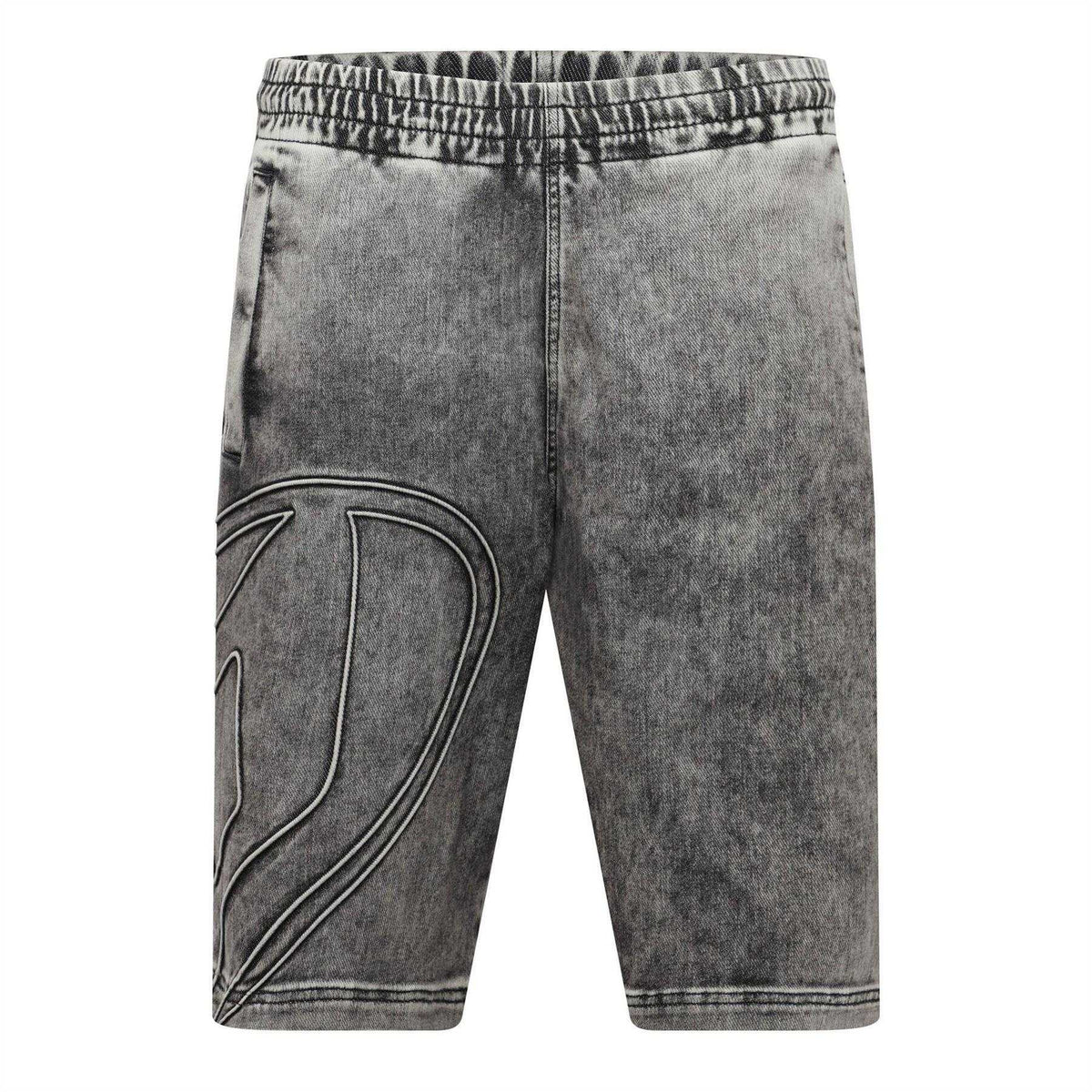 Black-Grey - Front - Diesel Mens Enny Denim Shorts