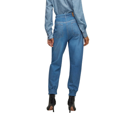 Blue - Close up - Hugo Boss Womens-Ladies C_Erag Jersey Trousers