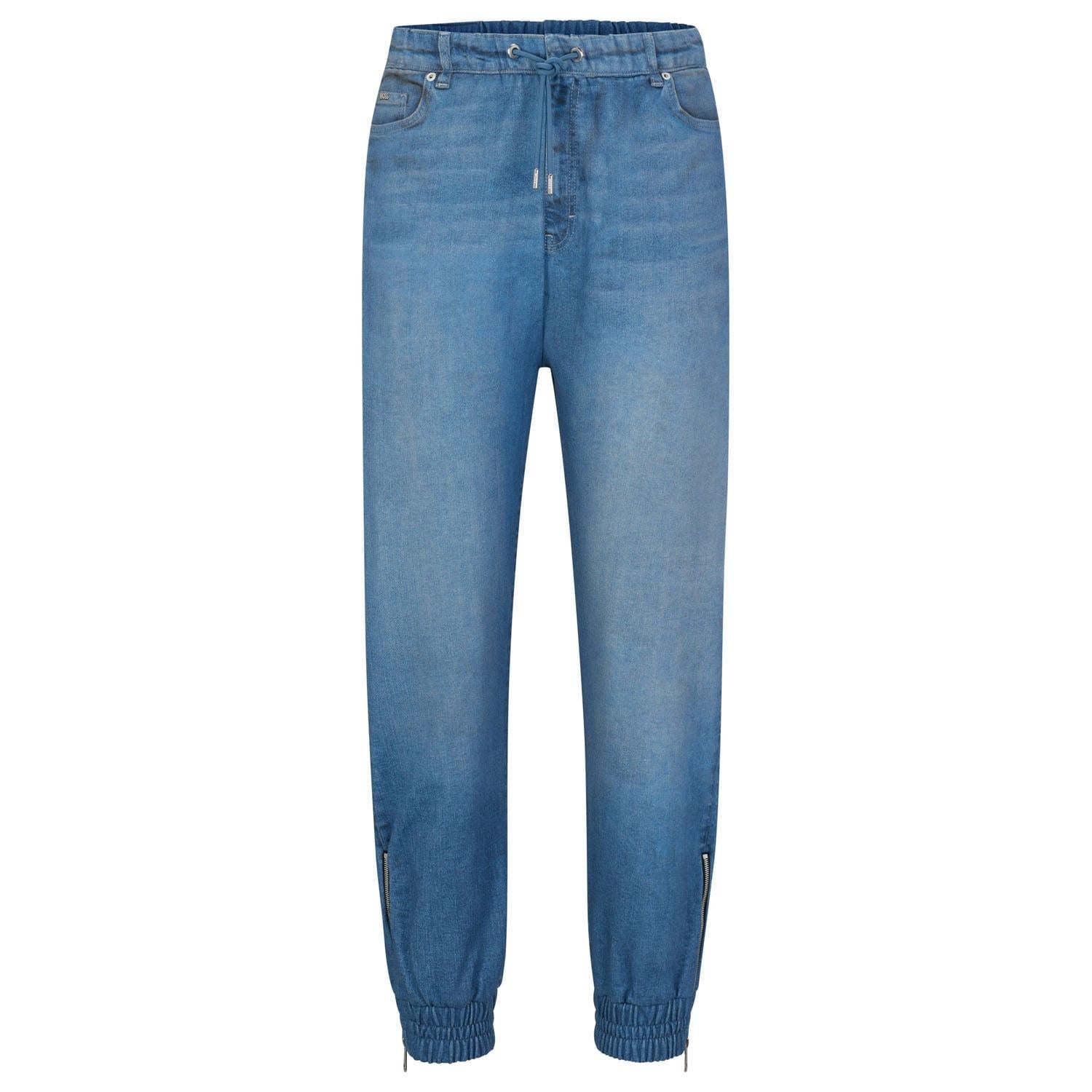 Blue - Front - Hugo Boss Womens-Ladies C_Erag Jersey Trousers