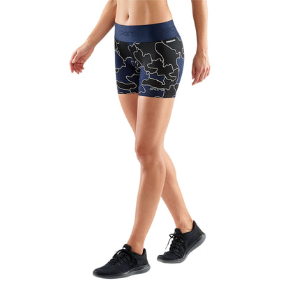 Black - Pack Shot - Skins Womens-Ladies Dnamic Primary Logo Outline Compression Shorts