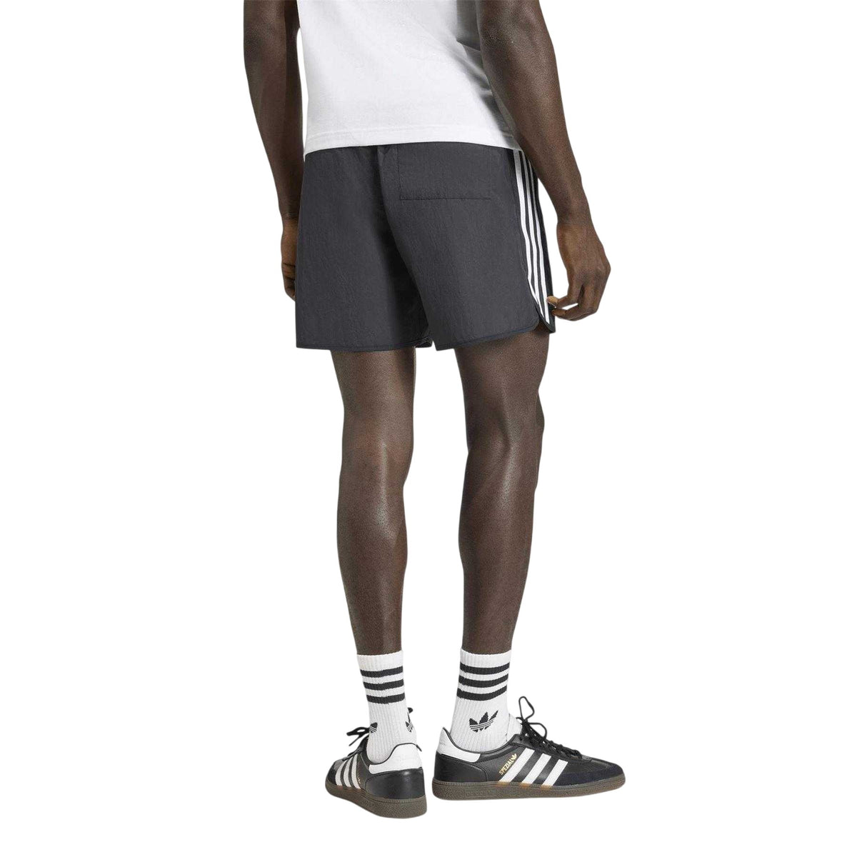Black - Back - Adidas Mens Sprinter 3 Stripes Shorts