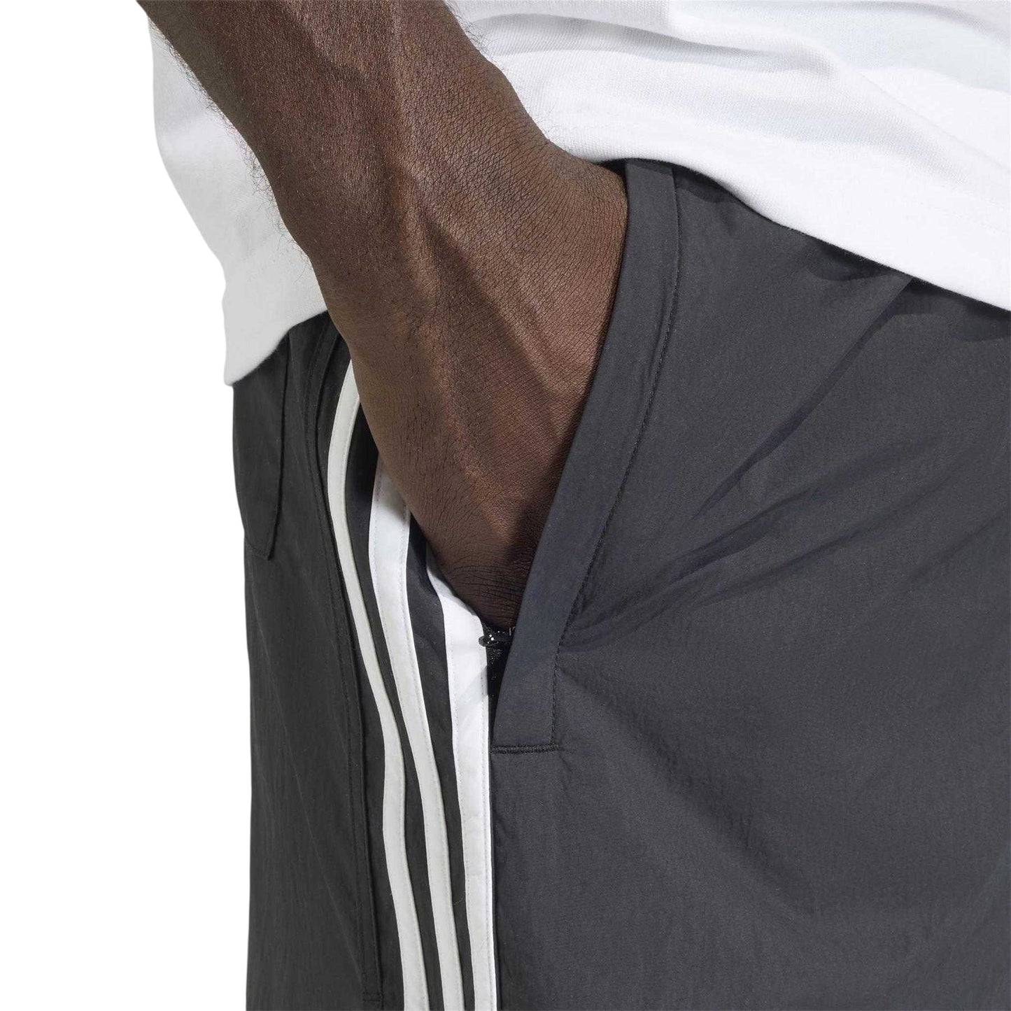 Black - Side - Adidas Mens Sprinter 3 Stripes Shorts
