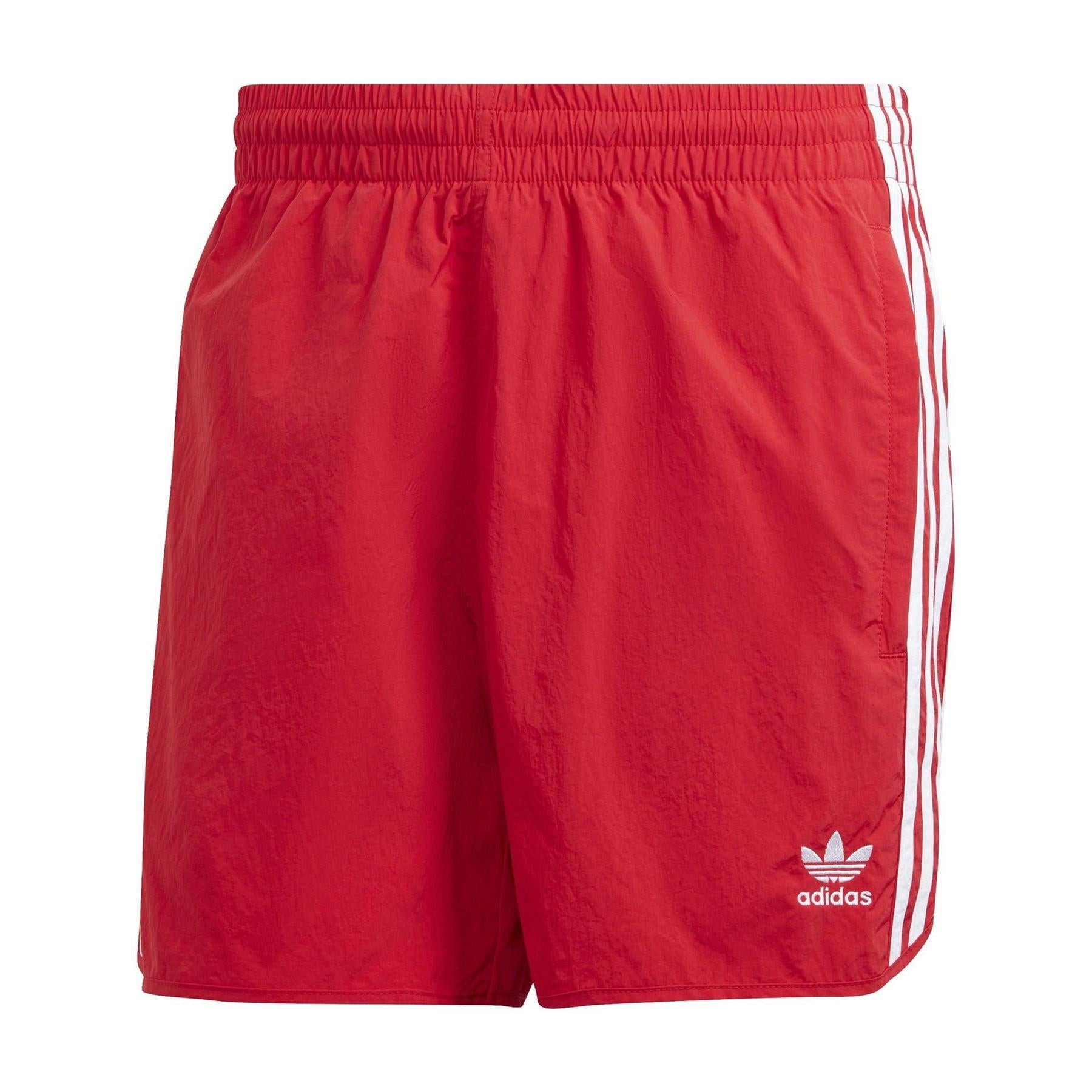 Claret - Front - Adidas Mens Adicolor Classics Regular Running Shorts