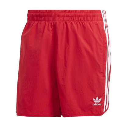 Claret - Front - Adidas Mens Adicolor Classics Regular Running Shorts