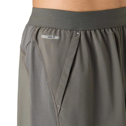 Grey - Pack Shot - Asics Mens Road7 2 in 1 Running Shorts