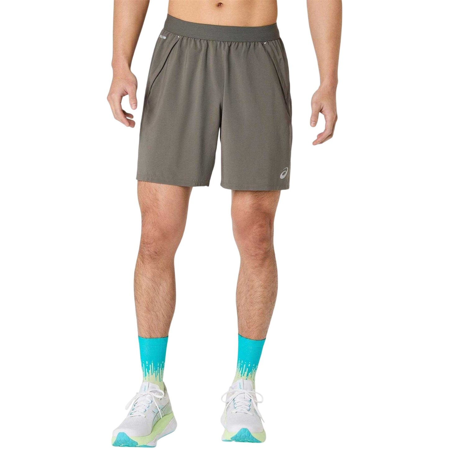 Grey - Front - Asics Mens Road7 2 in 1 Running Shorts