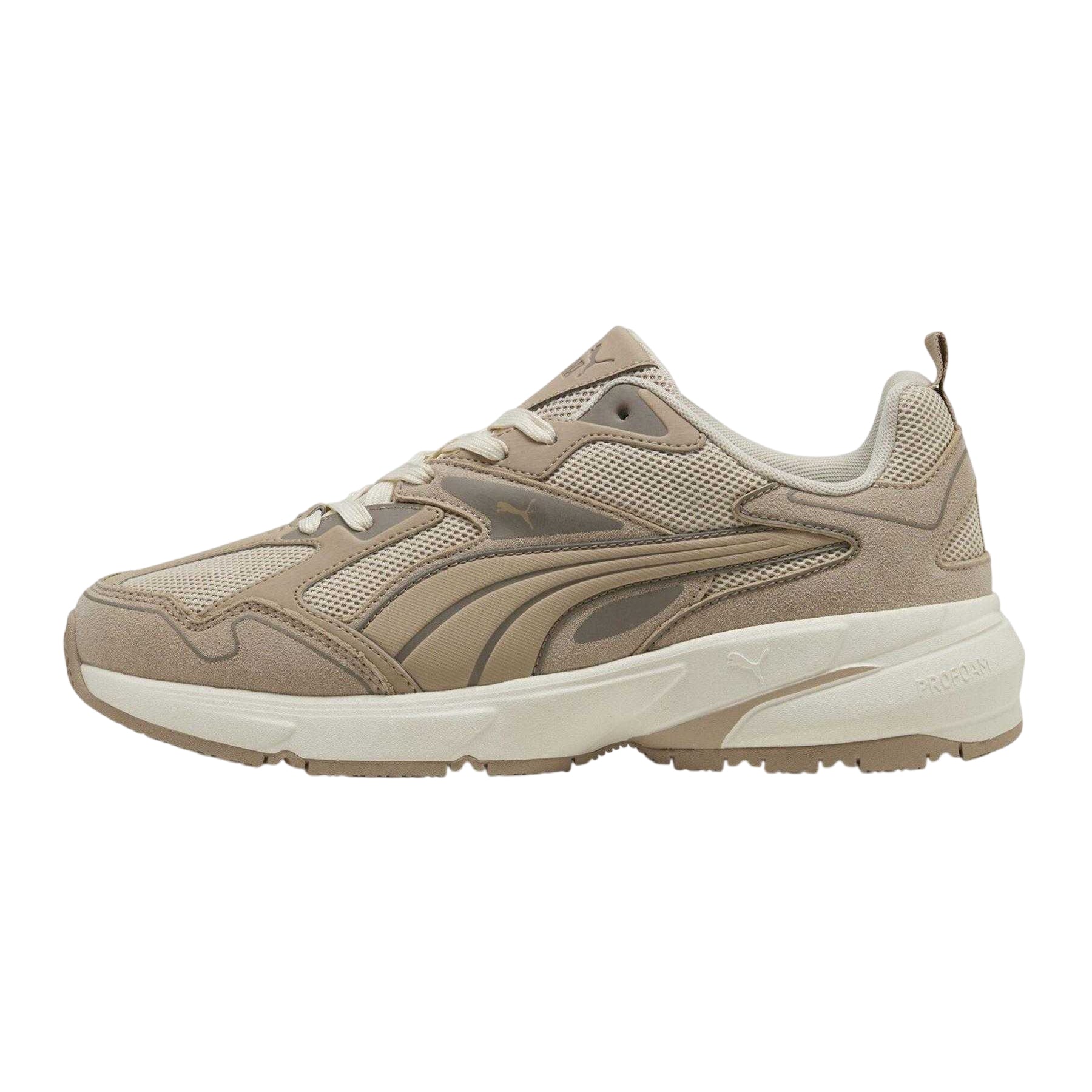 Birch-White - Back - Puma Mens Galactic Textured Suede Lace Up Walking Trainers