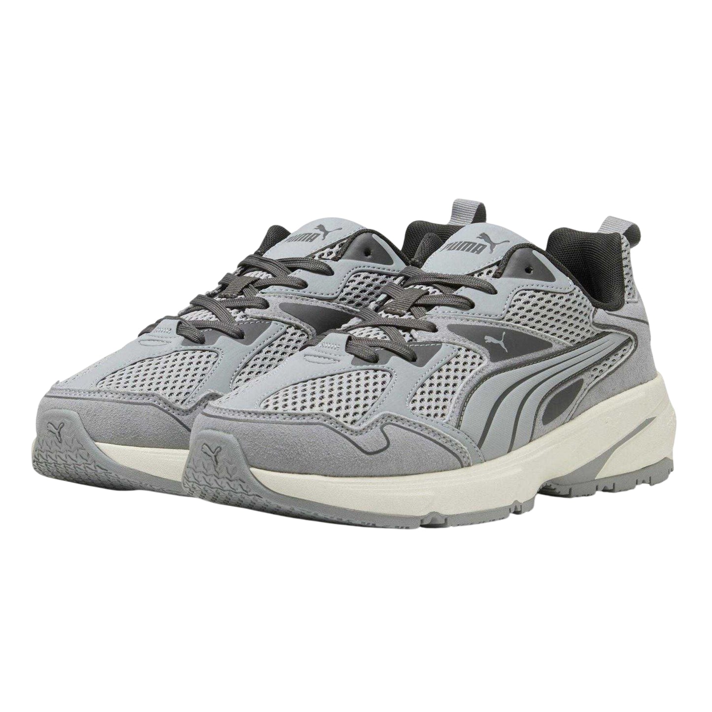 Grey-White - Lifestyle - Puma Mens Galactic Textured Suede Lace Up Walking Trainers