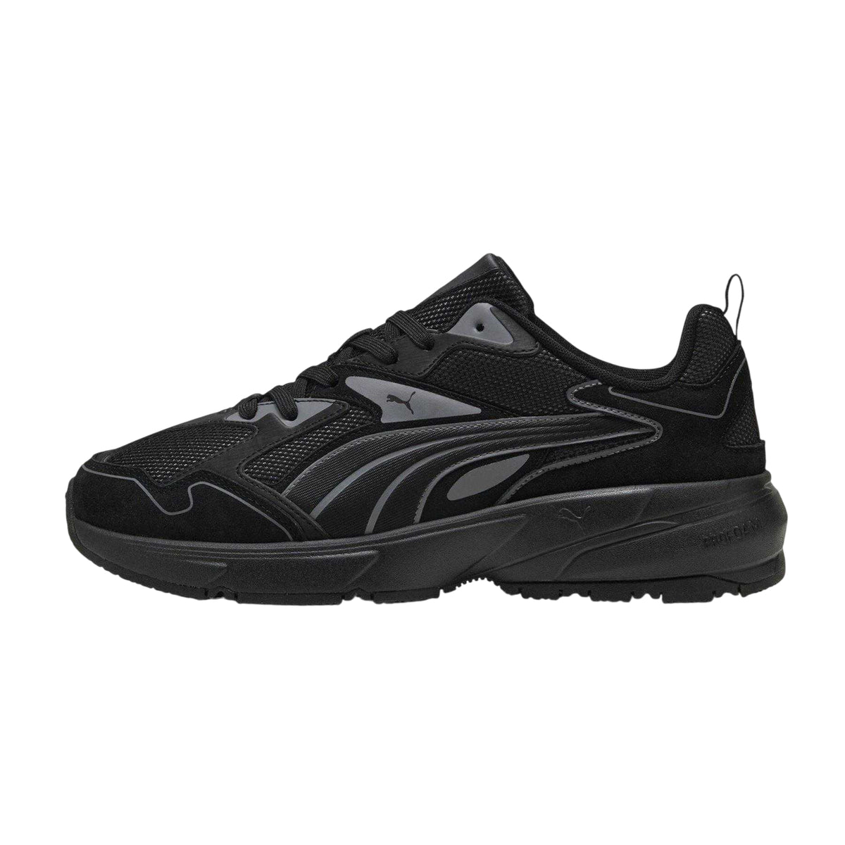Black-Grey - Back - Puma Mens Galactic Textured Suede Lace Up Walking Trainers