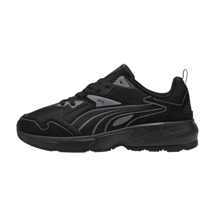 Black-Grey - Back - Puma Mens Galactic Textured Suede Lace Up Walking Trainers