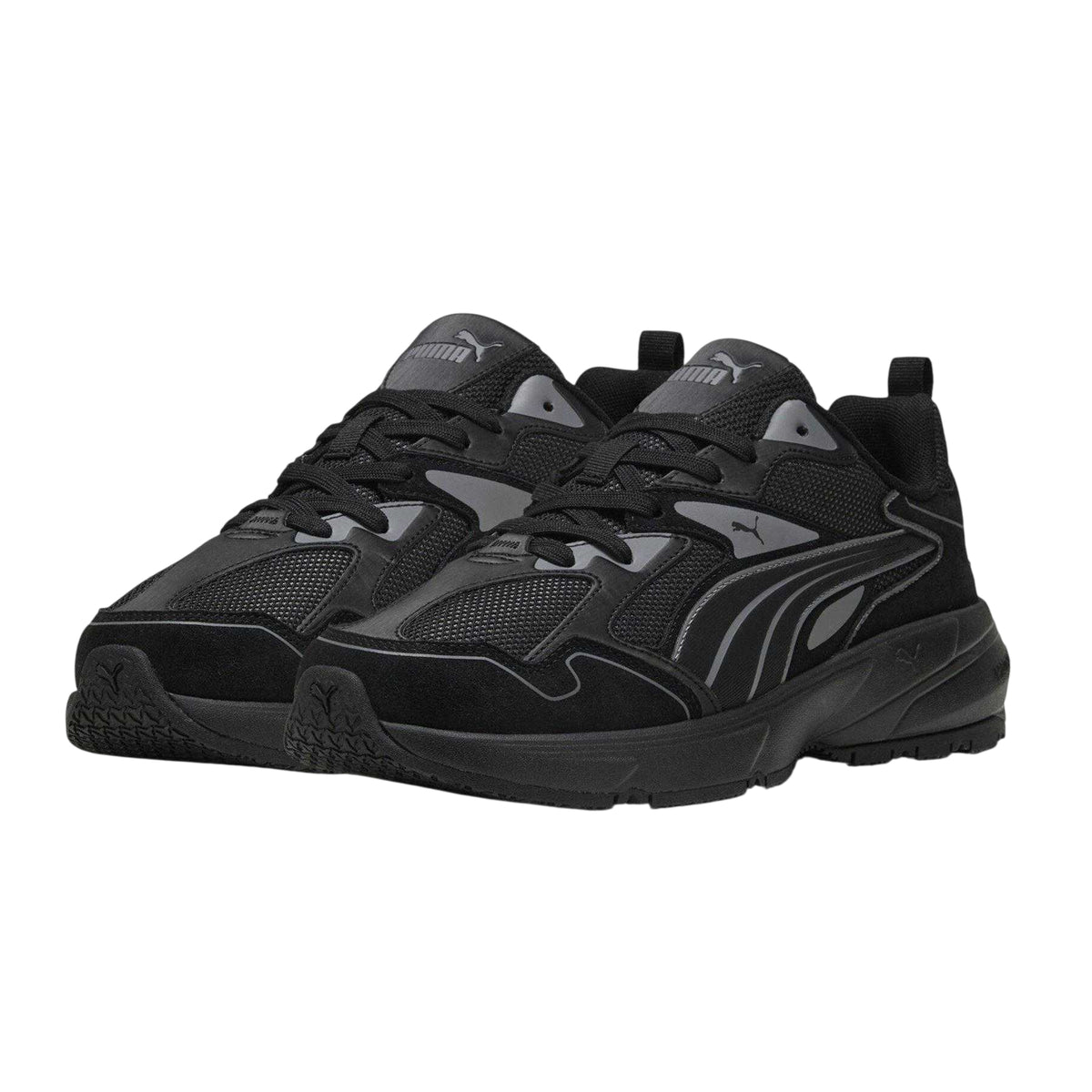 Black-Grey - Lifestyle - Puma Mens Galactic Textured Suede Lace Up Walking Trainers