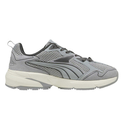 Grey-White - Front - Puma Mens Galactic Textured Suede Lace Up Walking Trainers