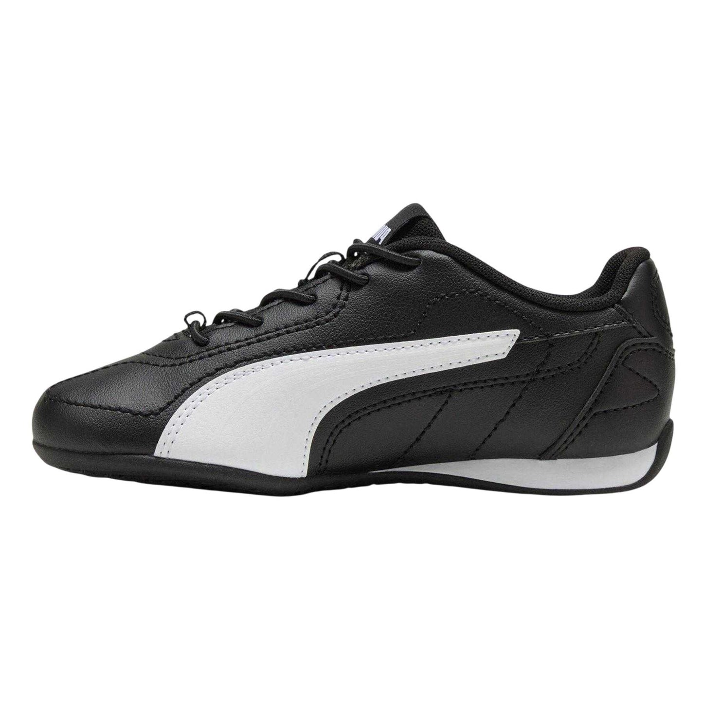 Black-White - Back - Puma Childrens-Kids Catch Flat Heel Trainers