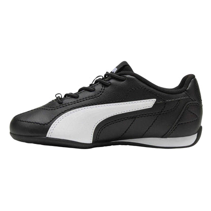 Black-White - Back - Puma Childrens-Kids Catch Flat Heel Trainers