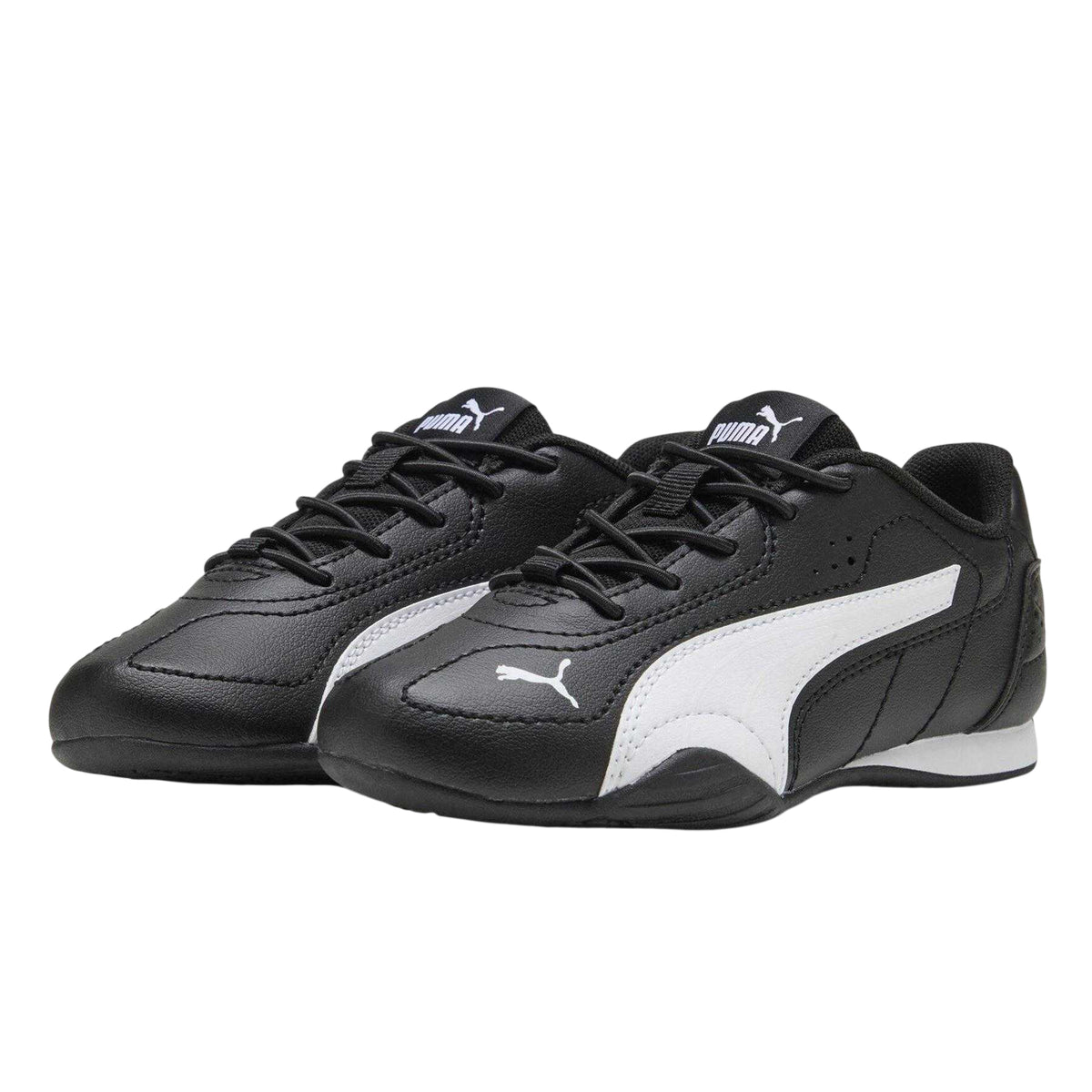 Black-White - Lifestyle - Puma Childrens-Kids Catch Flat Heel Trainers