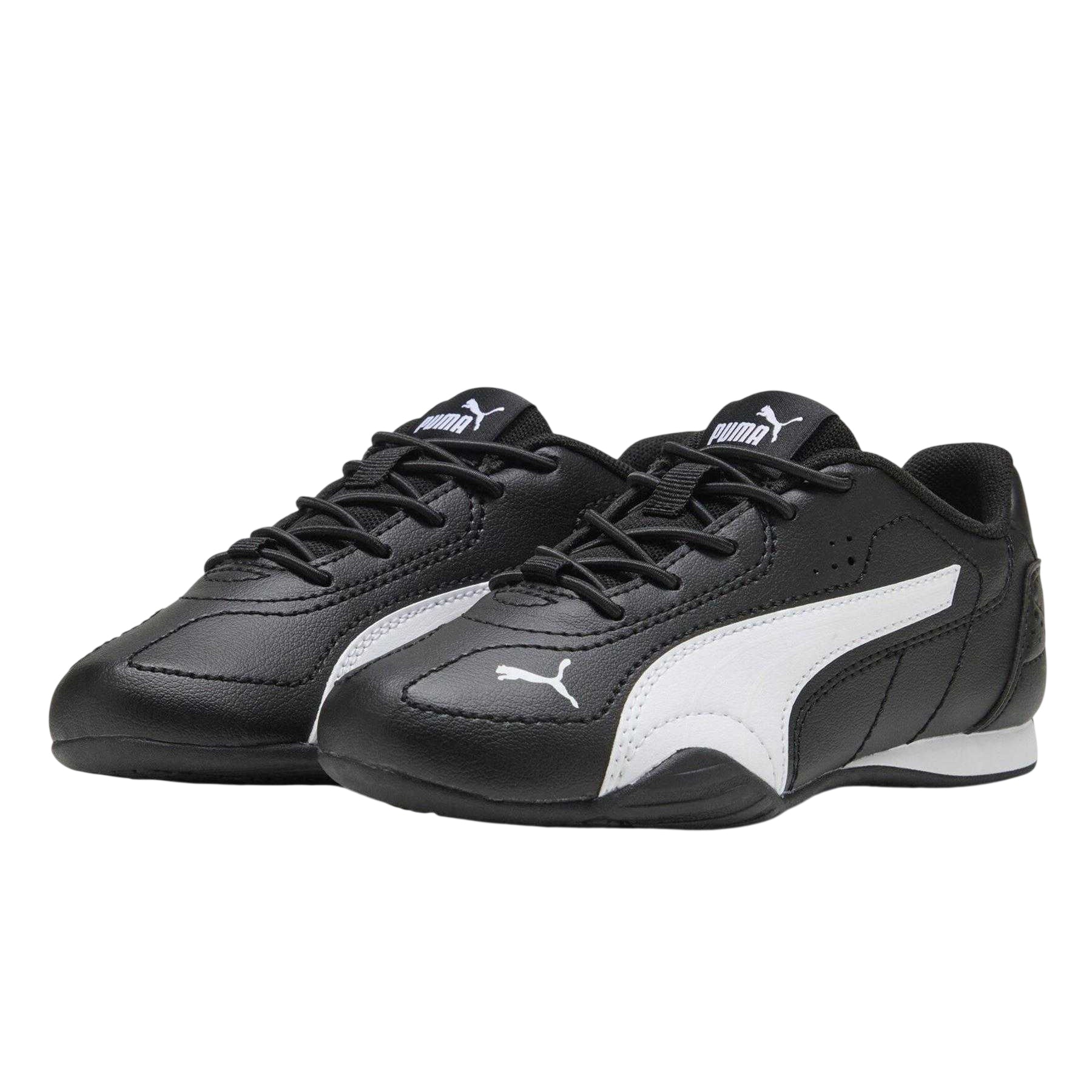 Black-White - Lifestyle - Puma Childrens-Kids Catch Flat Heel Trainers