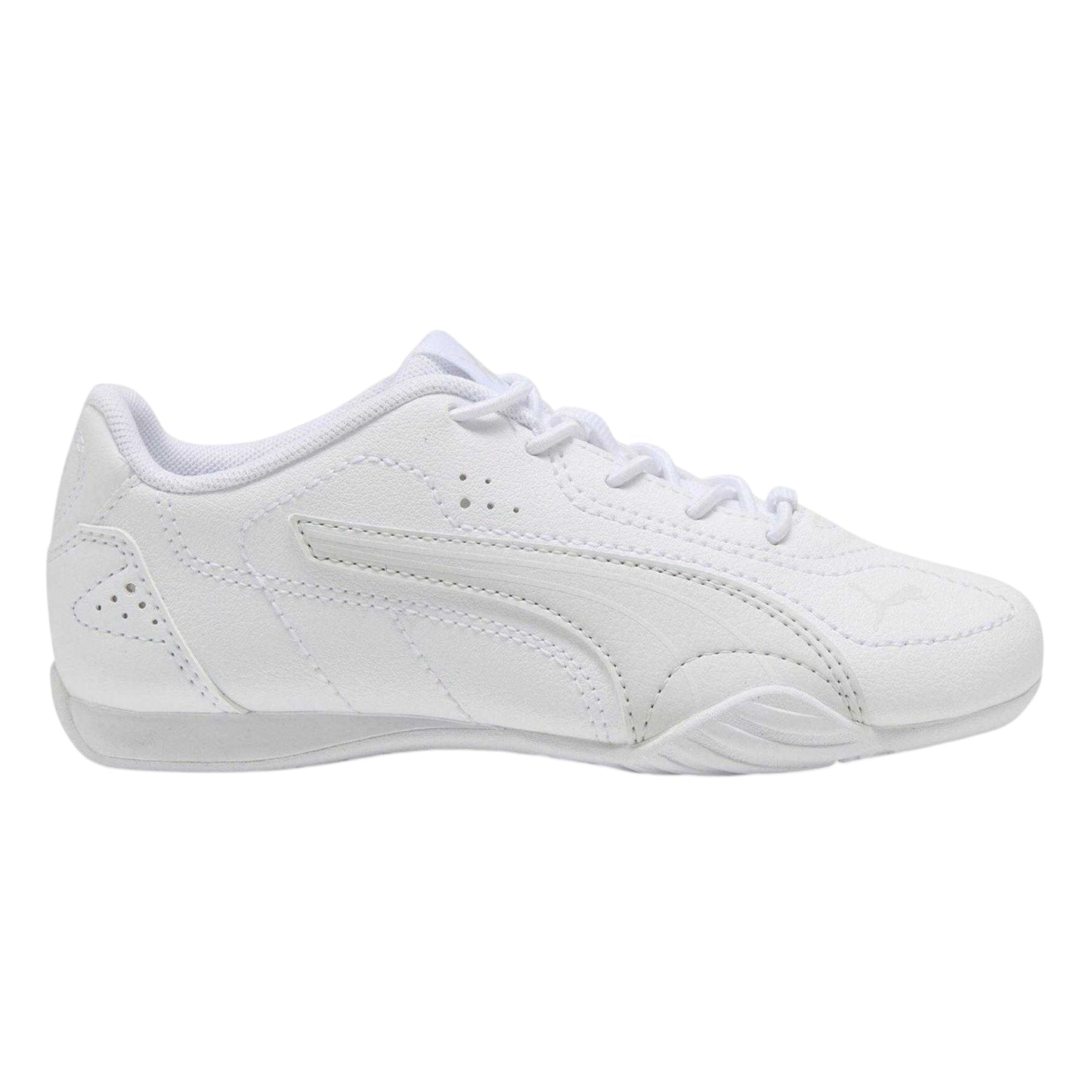White-Silver - Front - Puma Childrens-Kids Catch Flat Heel Trainers
