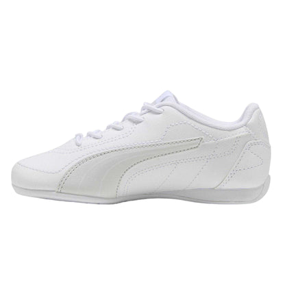 White-Silver - Back - Puma Childrens-Kids Catch Flat Heel Trainers