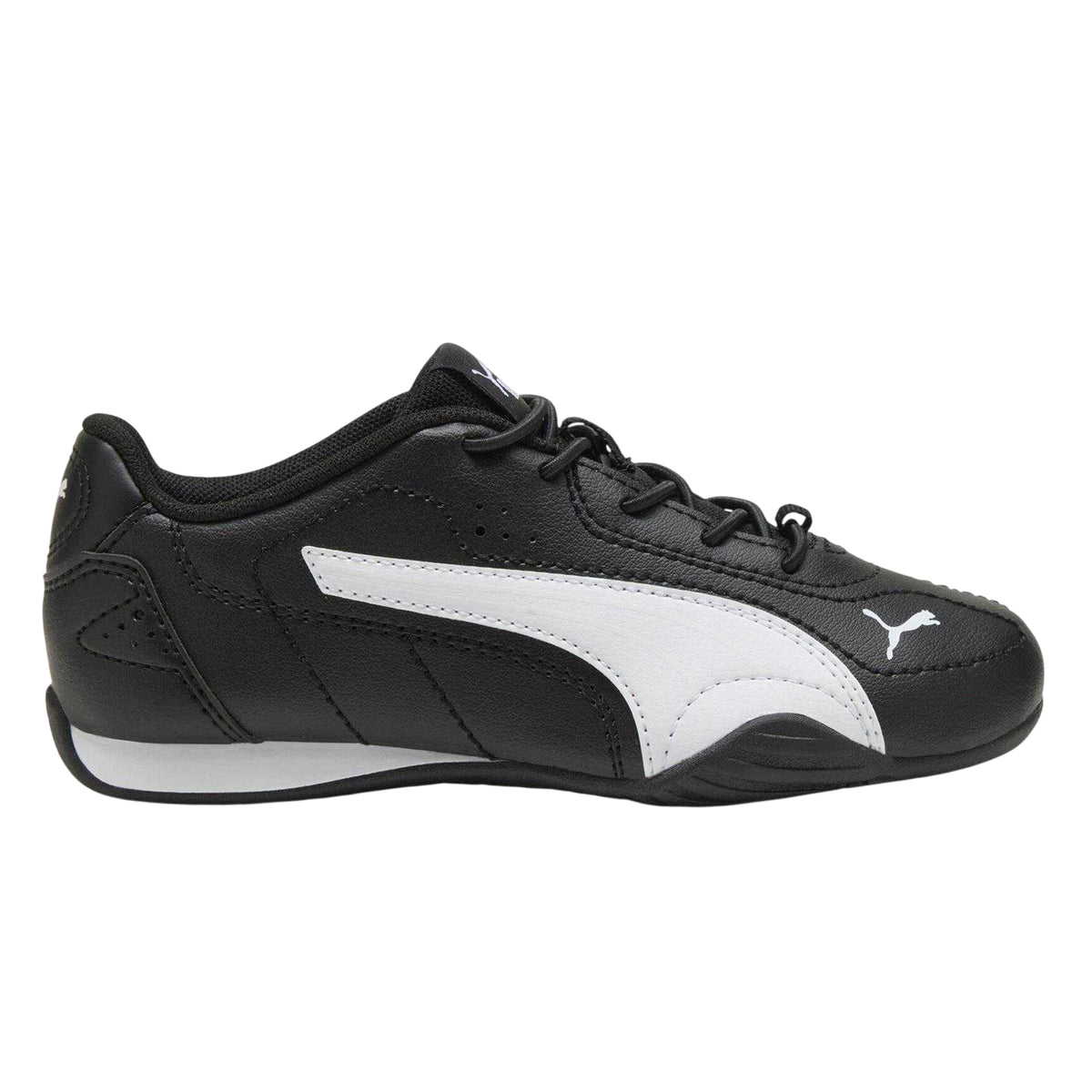 Black-White - Front - Puma Childrens-Kids Catch Flat Heel Trainers