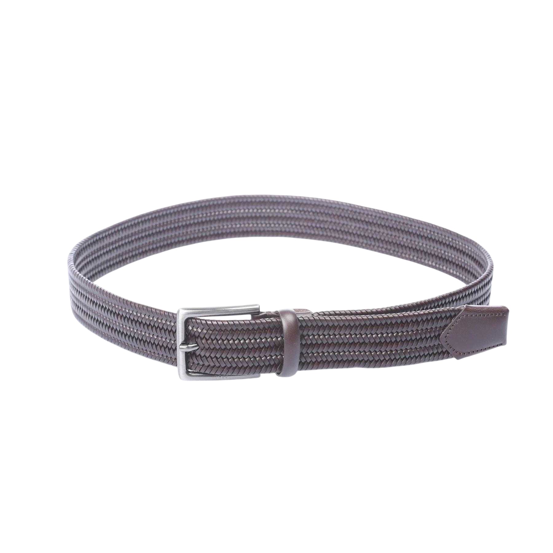 Brown - Back - Boss Mens Semyo Woven Belt