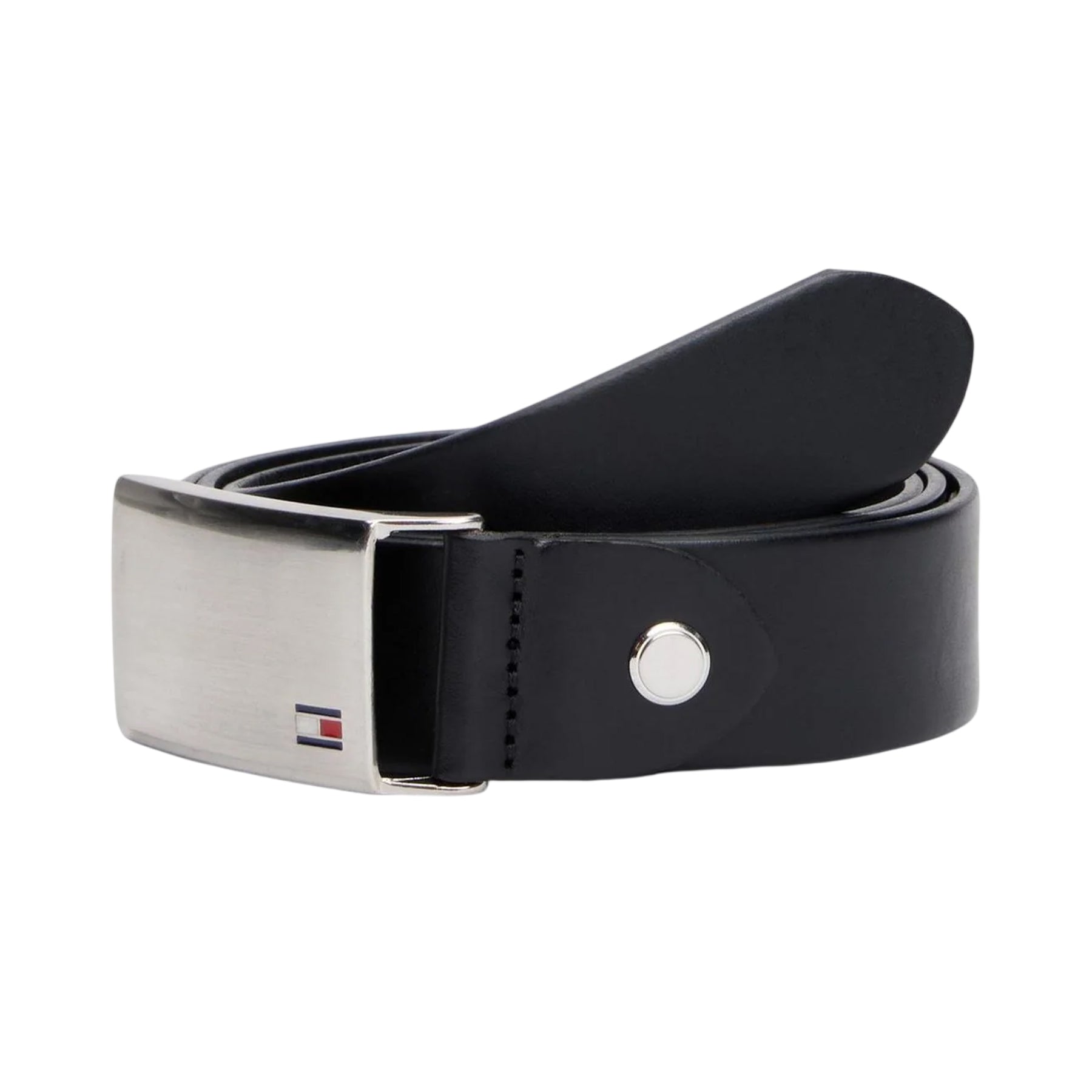 Black - Back - Tommy Hilfiger Logo Leather Belt
