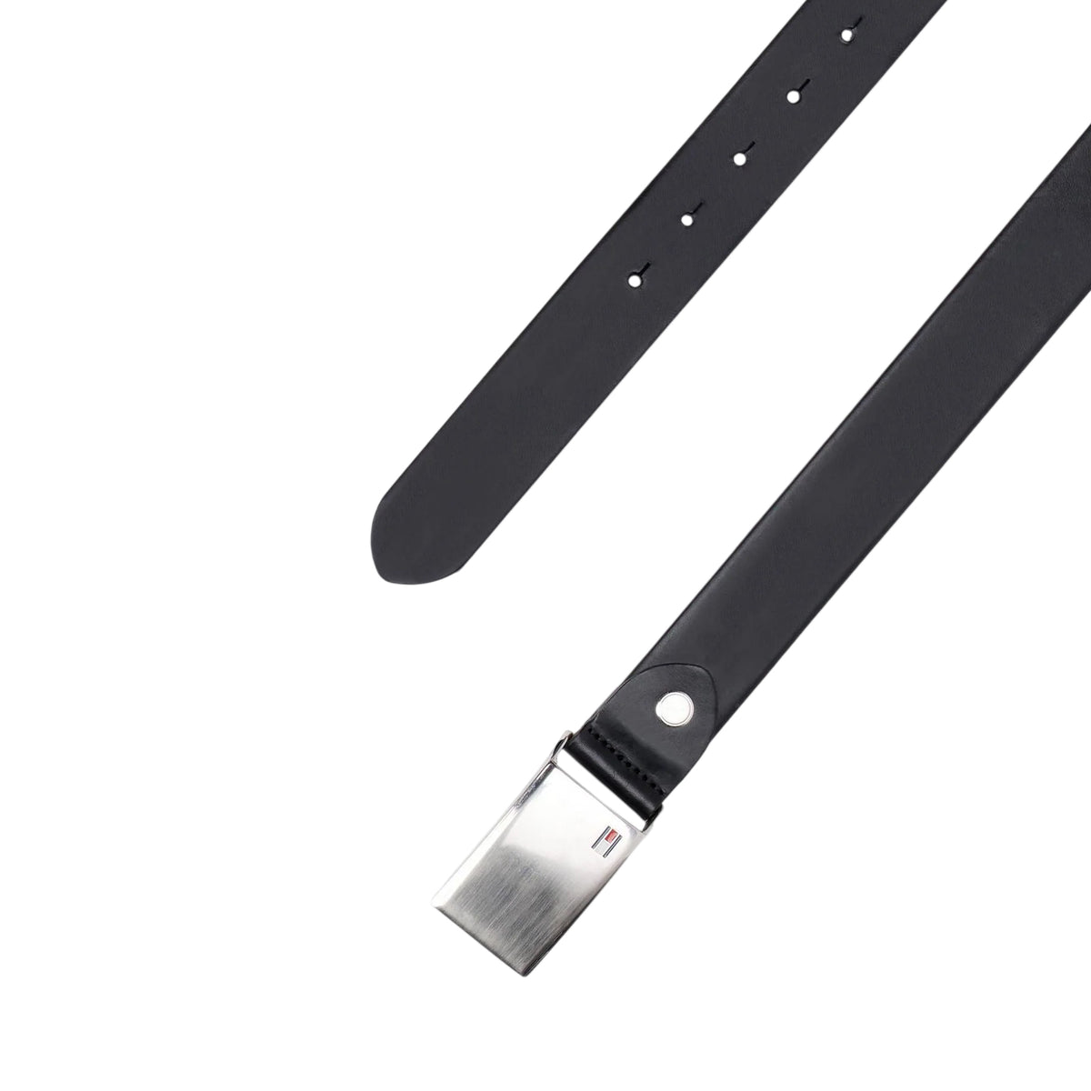 Black - Side - Tommy Hilfiger Logo Leather Belt