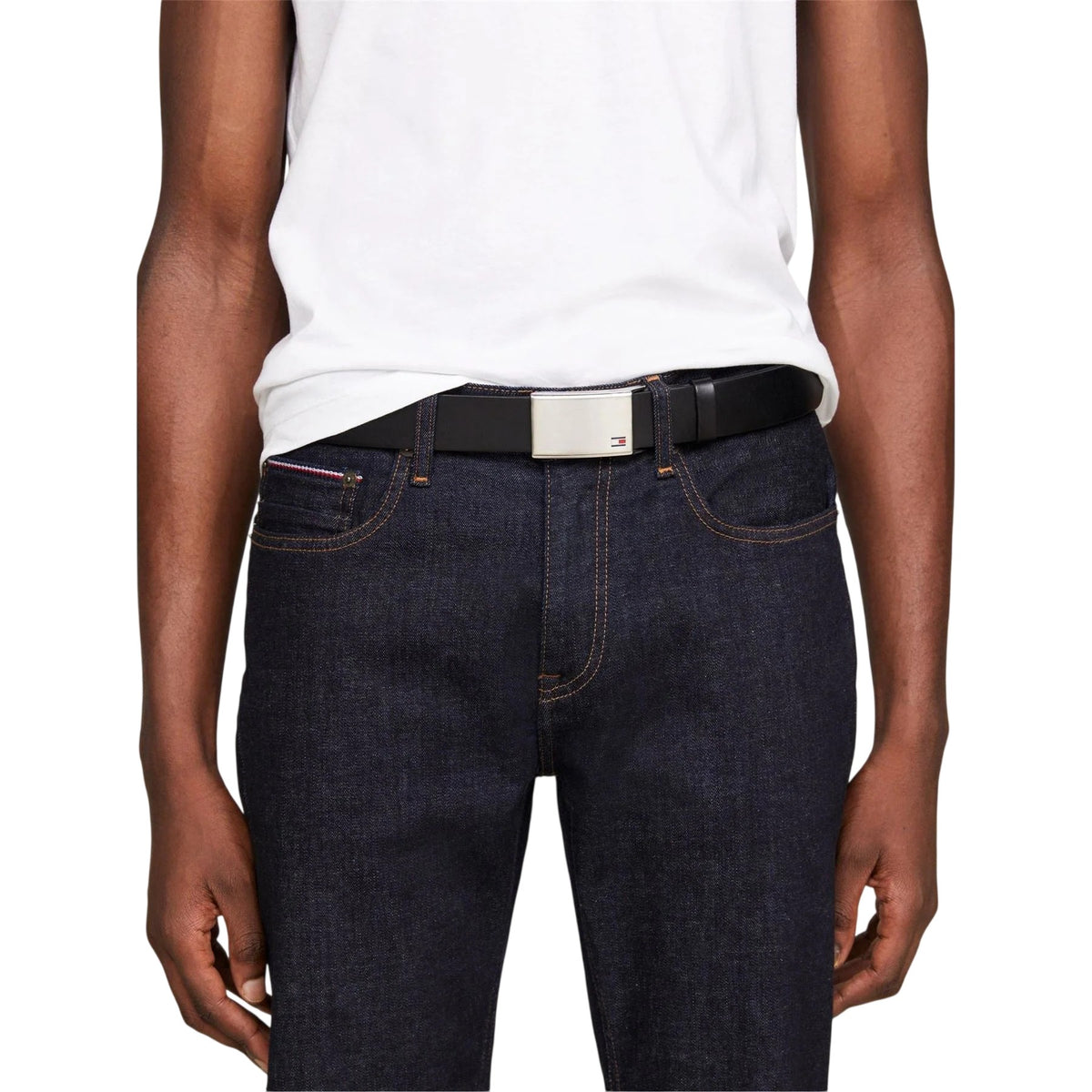 Black - Lifestyle - Tommy Hilfiger Logo Leather Belt