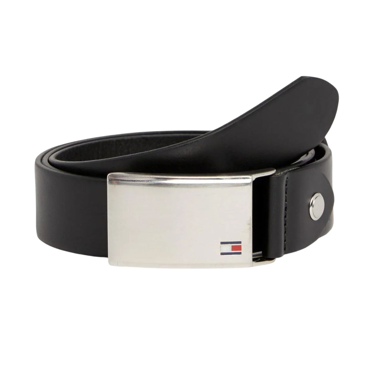 Black - Front - Tommy Hilfiger Logo Leather Belt