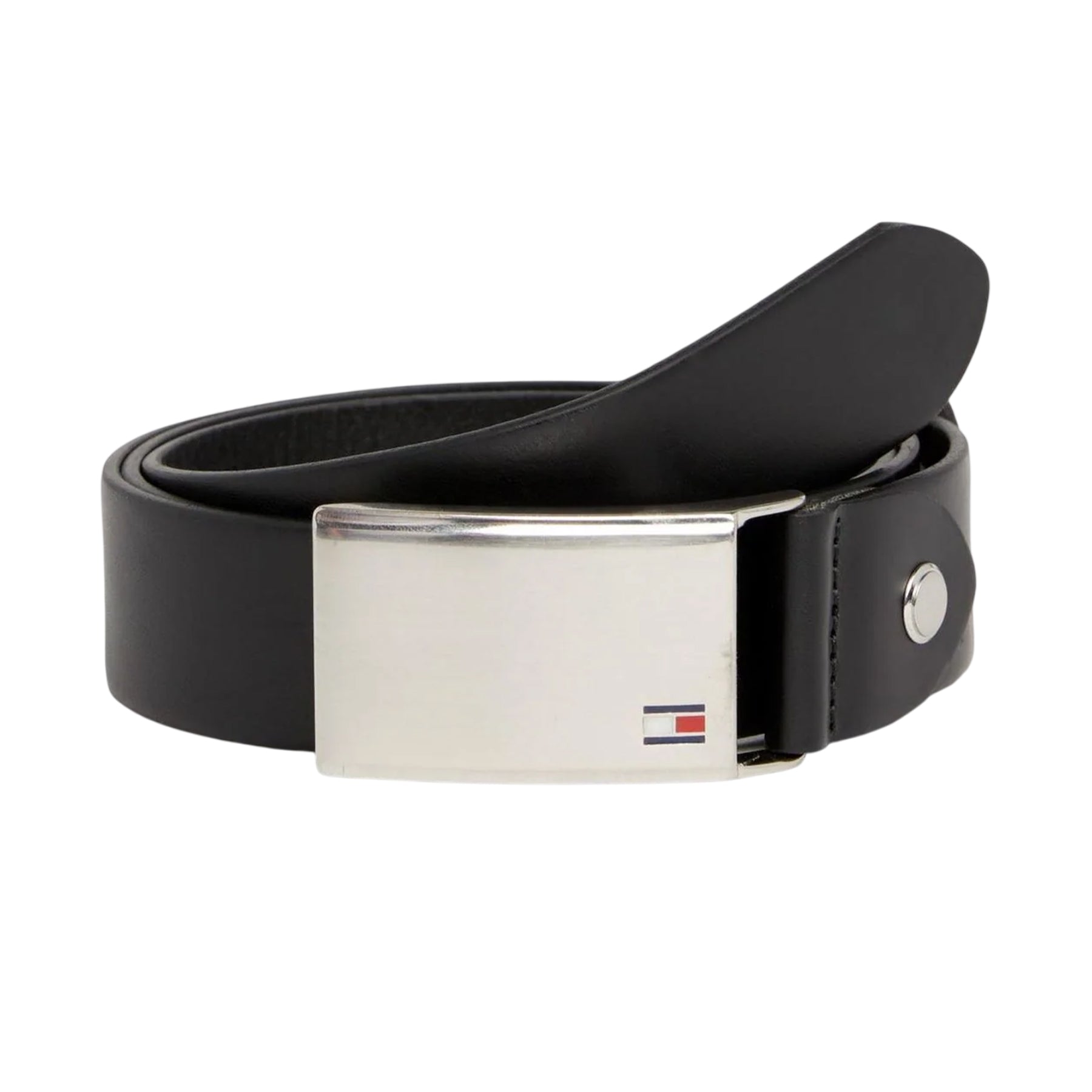Black - Front - Tommy Hilfiger Logo Leather Belt