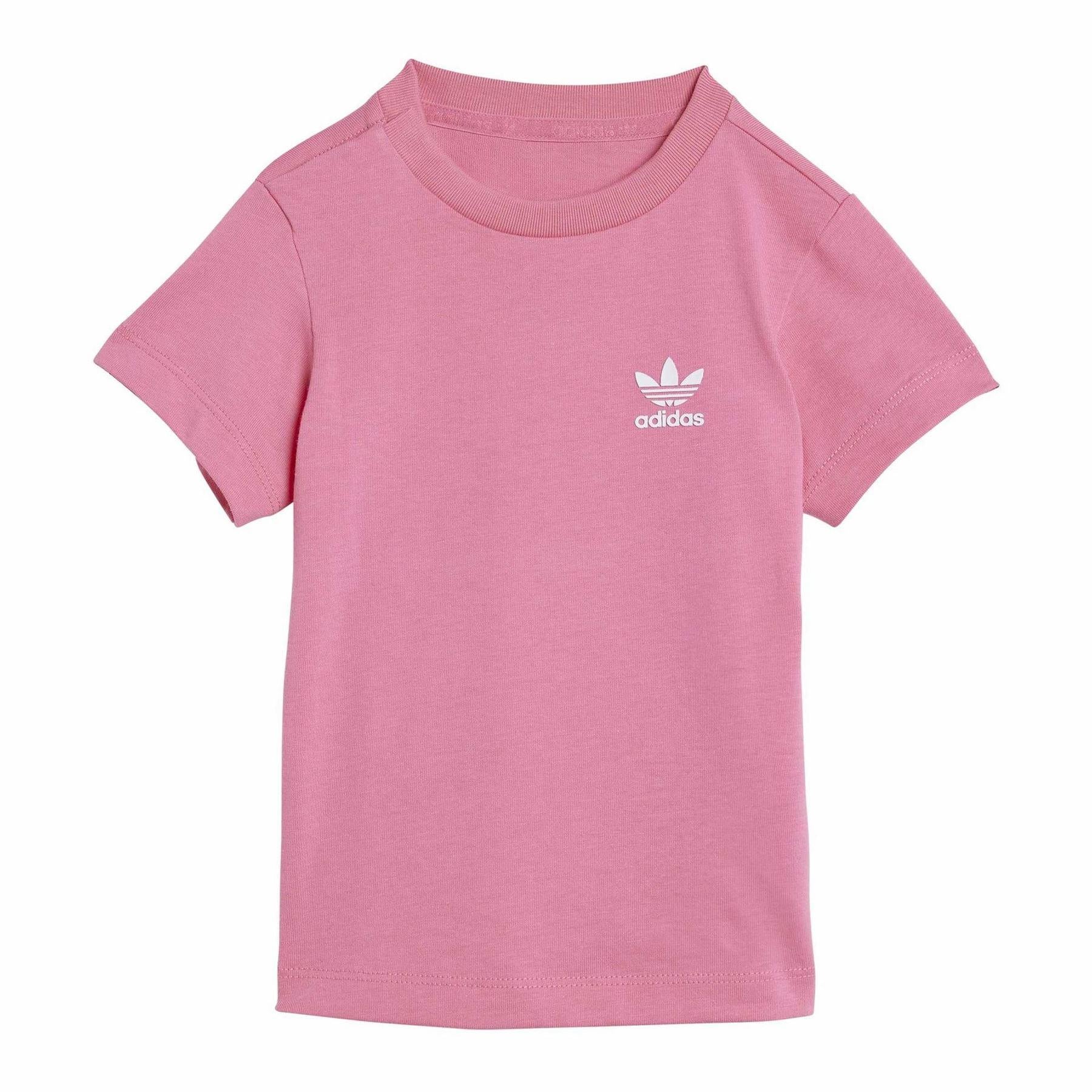 Pink Fusion - Back - Adidas Baby Trefoil T-Shirt & Shorts Set